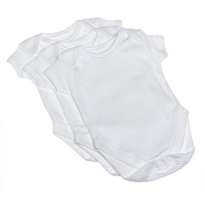 paSilk 100% Cotton Short Sleeve Lap Shoulder 3-Pack Bodysuit
