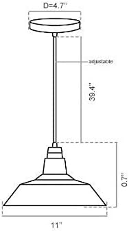 ZERO2ONE Edison Vintage Style 1-Light Pendant Glass Hanging Light