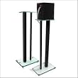 Lovan L-ML2CX-6824 - 24" Millennium 2 Series Glass (silver or black) Speaker Stands