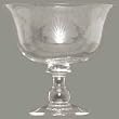 Individually Hand Etched Scallop Shell Glass Compote 6 1/2"H, 6 3/4"D