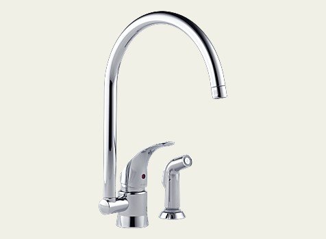 Delta Select 6115088-pc Riviera Single Handle Kitchen Faucet W/ Side Spray, Chrome