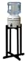 Porcelain Water Dispenser with Black Stripes and Black Wood Floor Stand