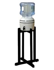 Buy Porcelain Water Dispenser with Black Stripes and Black Wood Floor Stand