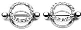 Circle of Love Cz Nipple Bar Body Jewelry Pair
