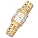 Gordon's Jewelers Ladies' Seiko Gold-Tone Bracelet Watch with Mother-of-Pearl Dial and Diamond Bezel (Model: SUJF41)