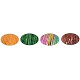Piz-Zaz Hair Glimmer Tinsel 4 Color Set: Forest Green, Sweet Orange, Rainbow, Sizzling Fuchsia + Hair Art PIn-Tail Comb