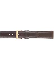 18mm Brown Leather Classic Calf Watchband Replacement - Extra Long Length
