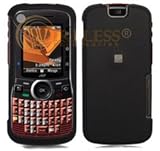 Motorola Clutch i465 Black Rubber Feel Hard Case Cover w/Belt Clip