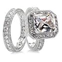 Emitations Gwendolyn's CZ Antique Engagement Ring Set Size 7, 1 ea