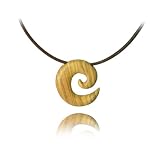 Handmade Olive Wood Spiral Necklace