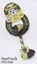 Tirebiter Paw Track Rubber Toy W/Cotton Rope Lrg