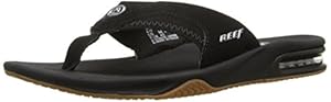 Reef Men's Fanning Sandal, Black/Silver, 5 M US