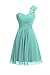 Deardresses Women's One-shoulder Chiffon Short Bridesmaid Prom Dress