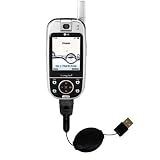 Retractable USB Cable for the LG CU320 with Power Hot Sync and Charge capabilities - Gomadic Brand w/ TipExchange Technology