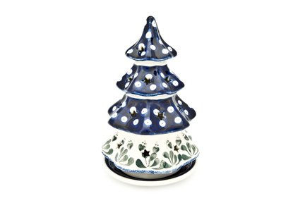 Polish Pottery Alyce Large Christmas Tree Luminary