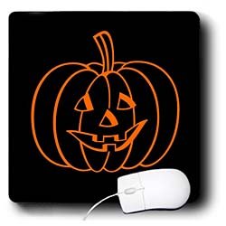 Patricia Sanders Creations - Orange and Black Halloween Pumpkin - Mouse Pads
