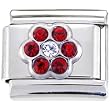 Crystal Gem January Birthstone Daisy Italian Charm