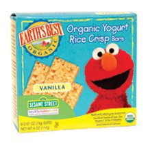 Earth's Best Organic Sesame Street Yogurt Rice Crisp Bars, Vanilla, 4-Ounce Boxes (Pack of 6) ( Value Bulk Multi-pack)