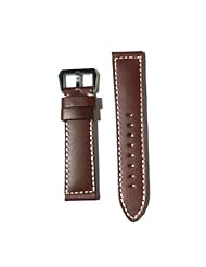 PANERAI Style 22mm Brown Watchband with Heavy Original Design S/S Buckle