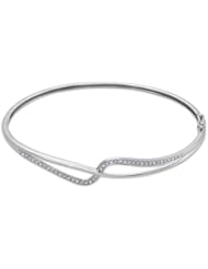 14K White gold, Diamond Bangle Bracelet, 1/3 ctw.