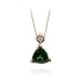 14k Yellow Gold Trillion Cut Chrome Diopside and Diamond Pendant, 17