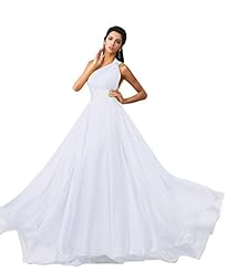 Sexy A-line One Shoulder Crystals Sheer Crystal Backless Chiffon/Polyester Evening Dress/Bridesmaid Dress/Prom Dress 