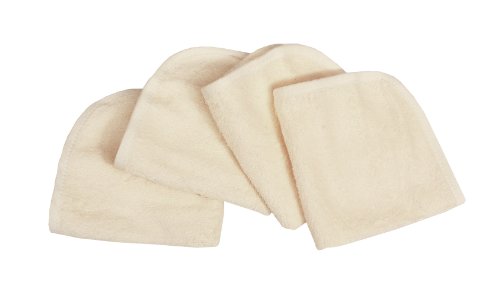 American Baby Company 4-Pack Organic Cotton Terry Washcloths, Ecru