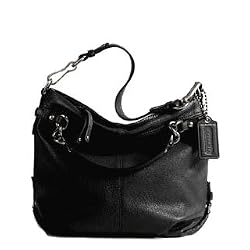 Coach Leather Brooke Leather Carly Covertiable Shoulder Hobo Bag Purse Black