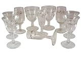 ArtisanStreet's After Dinner Cordials. Set Of 10 Assorted Glasses. Hand Painted. Victorian Influence. Made in France. One Of A Kind & Signed By Artisan.