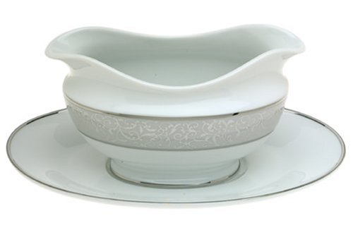 Mikasa Parchment Gravy Boat and Stand