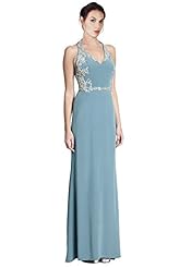 Material: Polyester /Silk /Spandex 
Shoulder: Halter  
Embellishments: Beaded  Lined  
Size Category: Adult 
Dry Clean