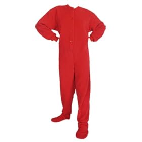 Buy Big Feet Pajama Co. Red (201) Micro-polar Fleece Footed Pajamas with Drop Seat by Big Feet Pajama Co.