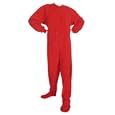 Big Feet Pajama Co. Red (201) Micro-polar Fleece Footed Pajamas with Drop Seat