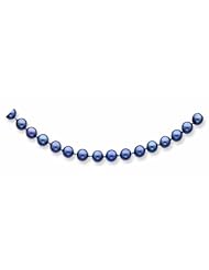 14K Gold 6-6.5mm Black Akoya Saltwater Cultured Pearl Necklace 16 Inches