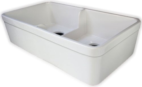 Alfi Double Bowl Kitchen Basin LX-AFAB5123. 32'' L x 18'' W x 8'' H, White Color, Ceramic