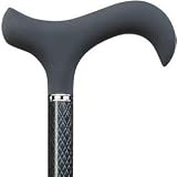 Ladies Soft Touch Derby Cane Black Triple Wound Carbon Fiber Shaft, Black Handle -Affordable Gift for your Loved One! Item #DHAR-75408