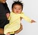 American Apparel 4083 Infant Baby Rib Long Sleeve Gown, 0 3 months, White