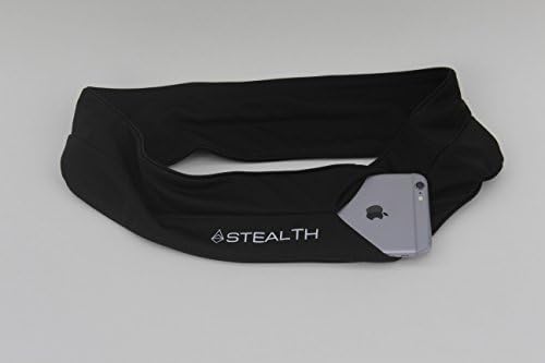 Running Belt &amp; Fitness Workout Cycling Belt, Yoga &amp; Travel Belt By Stealth - Innovative, Stylish, Sleek, Like a Fanny Pack or Waist Pack with Reflective Jogging Belt Design - No Buckles or Zippers for Less Bounce and Max Comfort - Apple iPhone 5, iPhone 6, iPhone 6 Plus, Samsung Galaxy, Nokia, Android - FREE Bonus Drawstring Carry-all Pouch (X-Large)