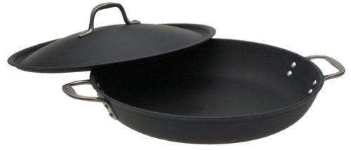 Calphalon Commercial Hard-Anodized 14-Inch Paella Pan with Lid