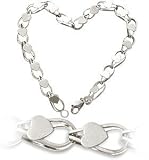 Ladies Handmade Heart Styled Sterling Silver Bracelet