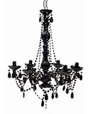 Premier Housewares Large 6-Arm Chandelier with Beads, Black