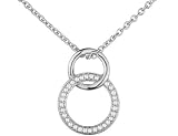 CRISLU Small Interlocking Circles Cubic Zirconia (CZ) Pendant in Sterling Silver with Chain