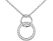 CRISLU Small Interlocking Circles Cubic Zirconia (CZ) Pendant in Sterling Silver with Chain