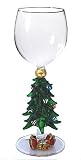 Hand-blown Christmas Tree Wine Glass by Yurana Designs