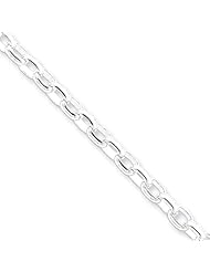 4.4mm, Sterling Silver, Oval Rolo Chain, 18 inch