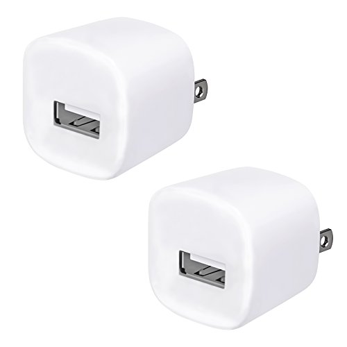Wall Charger, 2 Pack FreedomTech USB AC Universal Power Home Wall Travel Charger Adapter for iPhone 6 Plus 4 5 4S Samsung Galaxy S 2 3 4 5 Note 2 3 4 5 HTC iOS8 (White)