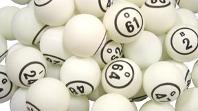 White Single Number Bingo Ball Set
