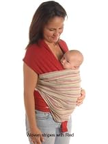 Moby D Baby Carrier-Woven Pale Stripes w/Red