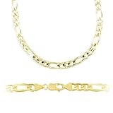14k Solid Yellow Gold New Figaro Link Bracelet 4mm 7.5