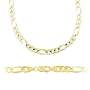 14k Solid Yellow Gold New Figaro Link Bracelet 4mm 7.5"